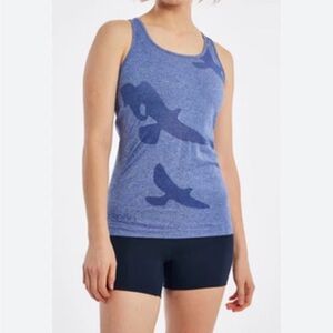 Oiselle Flyte Racerback athletic Tank Top- Blue- Womens Small